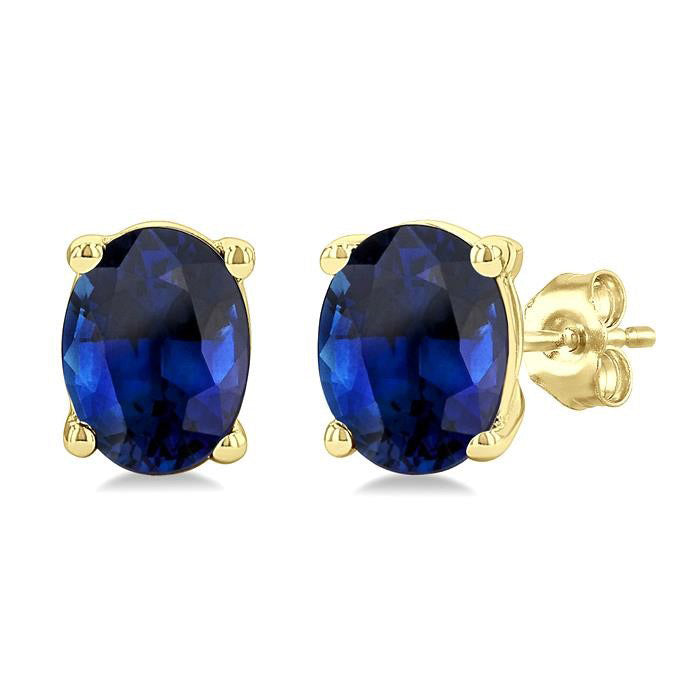 Oval Shape Gemstone Stud Earrings