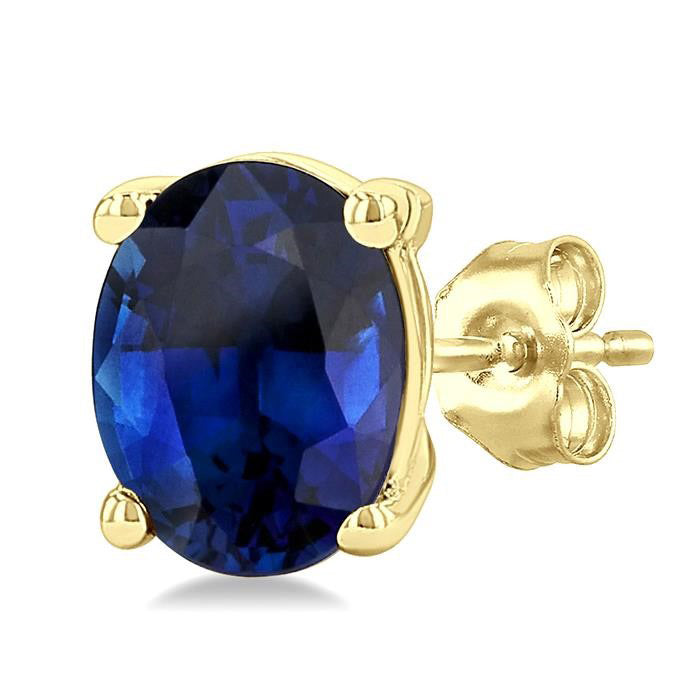 Oval Shape Gemstone Stud Earrings