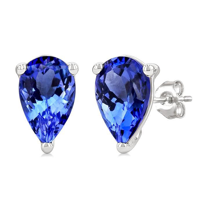 Pear Shape Gemstone Stud Earrings