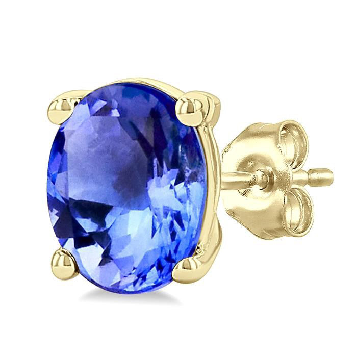 Oval Shape Gemstone Stud Earrings
