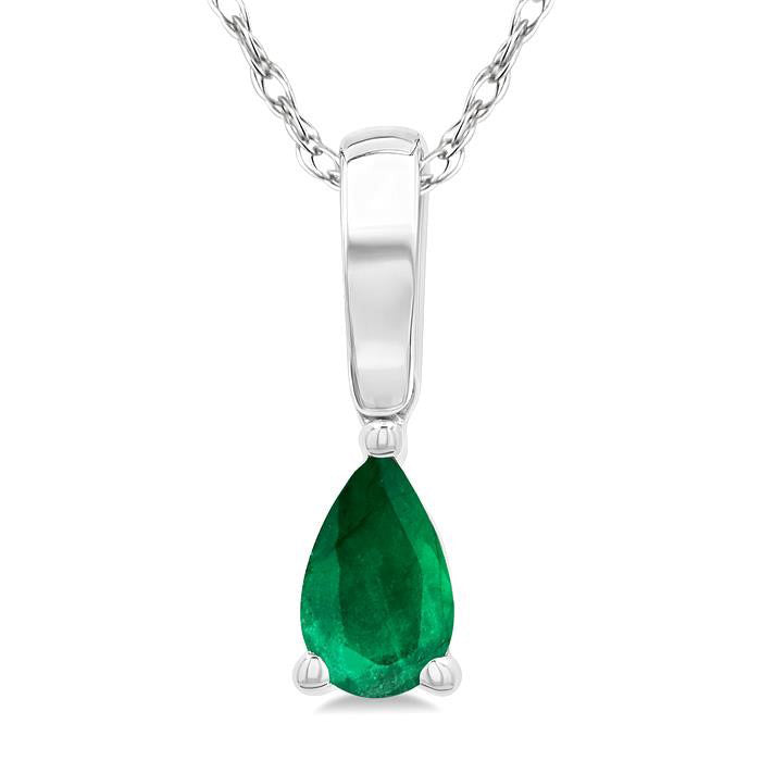 Luna Pear Shape Gemstone Solitaire Pendant