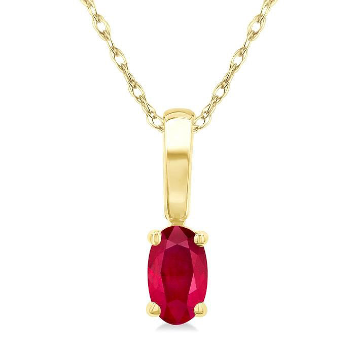 Halcyon Oval Shape Gemstone Solitaire Pendant