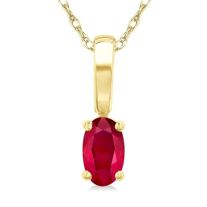 Halcyon Oval Shape Gemstone Solitaire Pendant