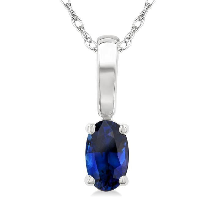 Ivy Oval Shape Gemstone Solitaire Pendant