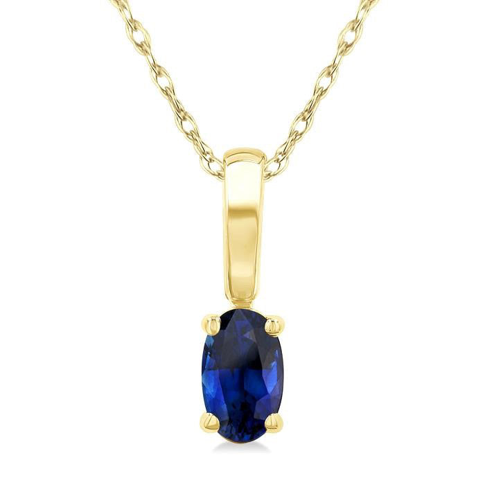 Cascade Oval Shape Gemstone Solitaire Pendant