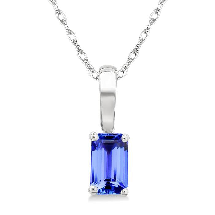 Halcyon Emerald Shape Gemstone Solitaire Pendant