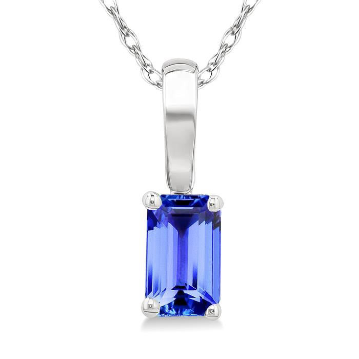 Halcyon Emerald Shape Gemstone Solitaire Pendant