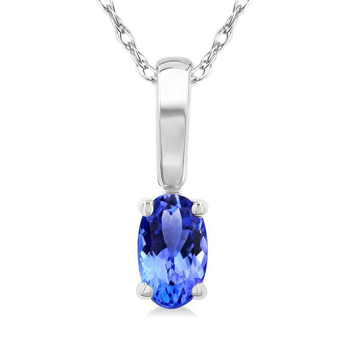 Cascade Oval Shape Gemstone Solitaire Pendant