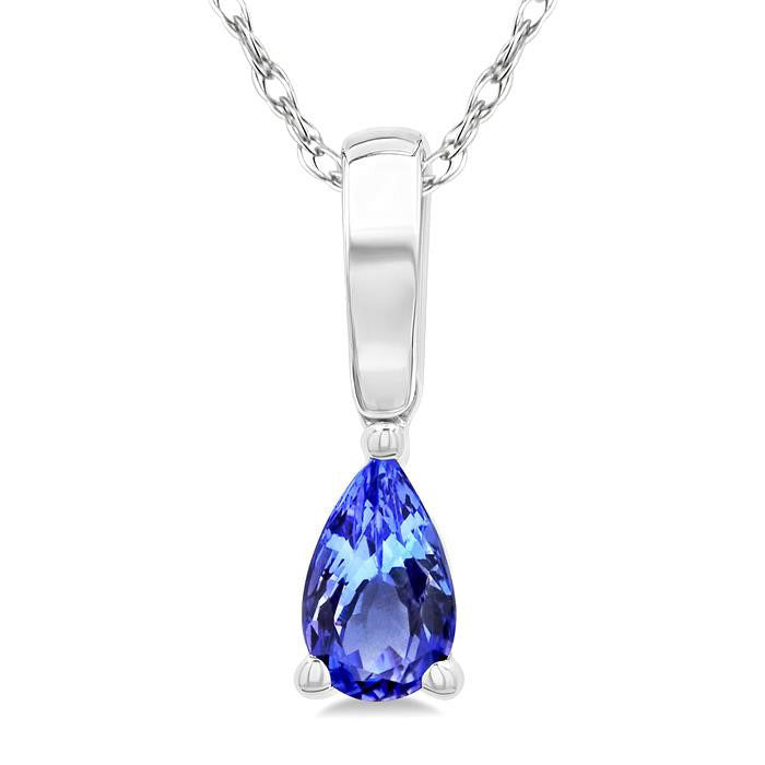 Thalia Pear Shape Gemstone Solitaire Pendant