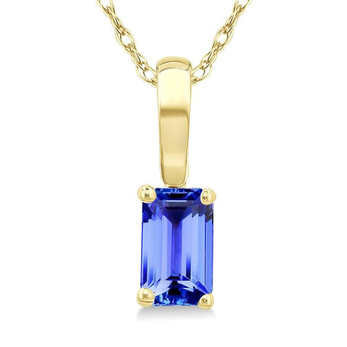 Nimbus Emerald Shape Gemstone Solitaire Pendant