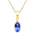Echo Oval Shape Gemstone Solitaire Pendant