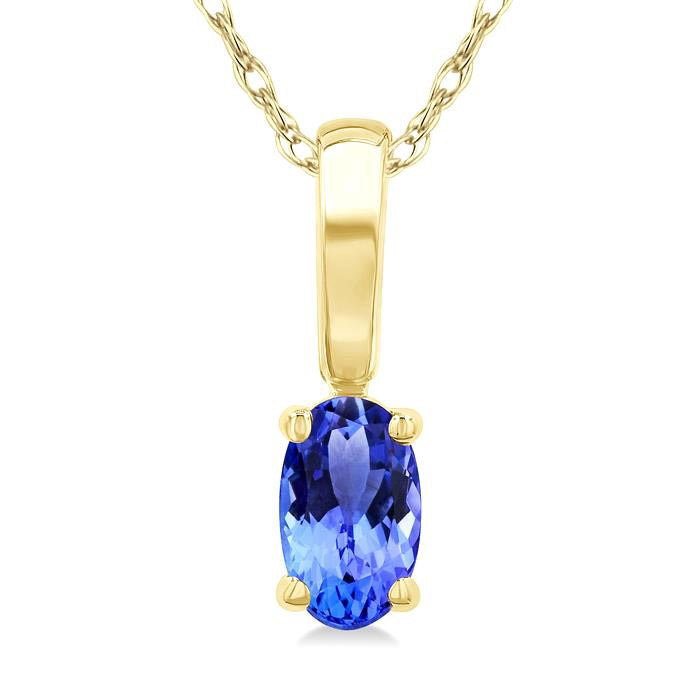 Echo Oval Shape Gemstone Solitaire Pendant