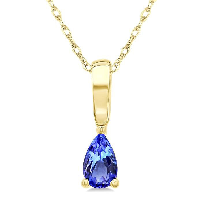 Thalia Pear Shape Gemstone Solitaire Pendant