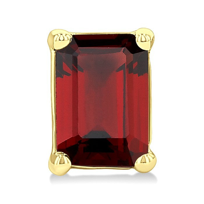 4X3 MM Octagon Shape Garnet Semi-Precious Stud Earrings in 10K Yellow Gold