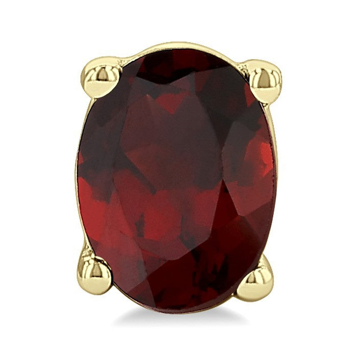 4X3 MM Oval Shape Garnet Semi-Precious Stud Earrings in 10K Yellow Gold