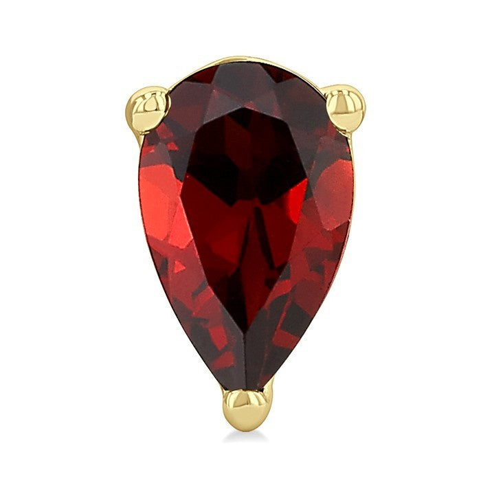 4X3 MM Pear Shape Garnet Semi-Precious Stud Earrings in 10K Yellow Gold