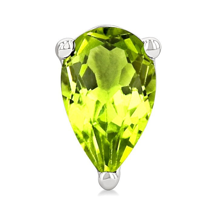 4X3 MM Pear Shape Peridot Semi-Precious Stud Earrings in 10K White Gold