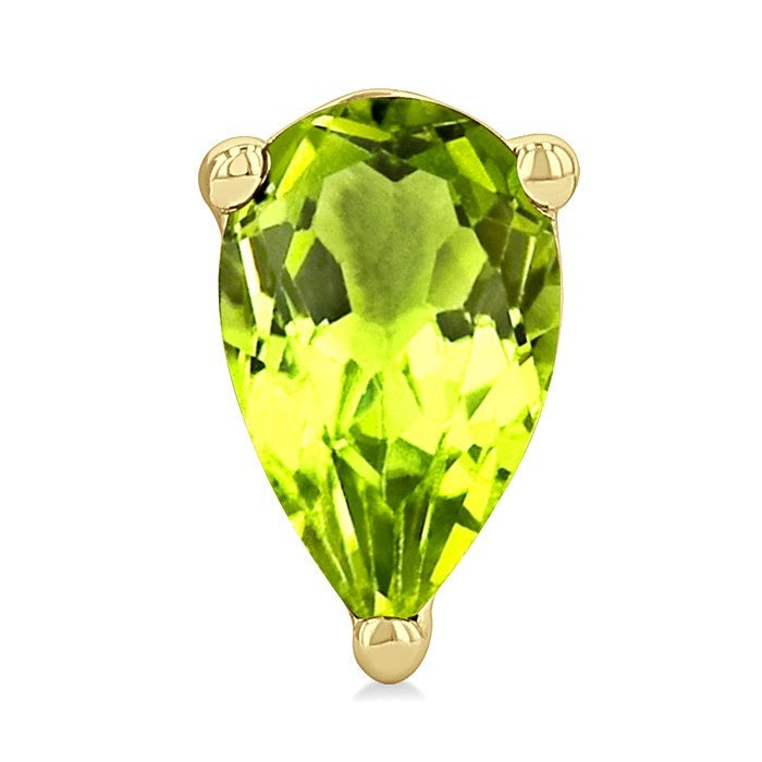 4X3 MM Pear Shape Peridot Semi-Precious Stud Earrings in 10K Yellow Gold