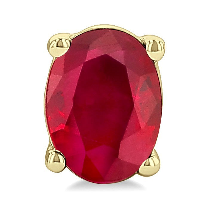 4X3 MM Oval Shape Ruby Precious Stud Earrings in 10K Yellow Gold