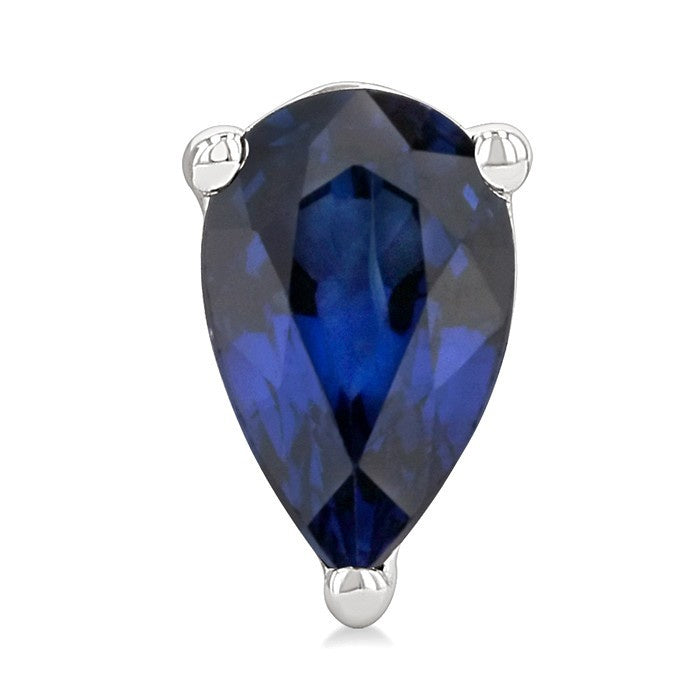 4X3 MM Pear Shape Sapphire Precious Stud Earrings in 10K White Gold