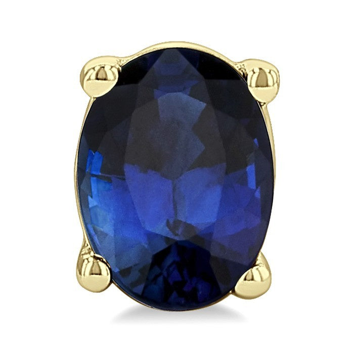 4X3 MM Oval Shape Sapphire Precious Stud Earrings in 10K Yellow Gold