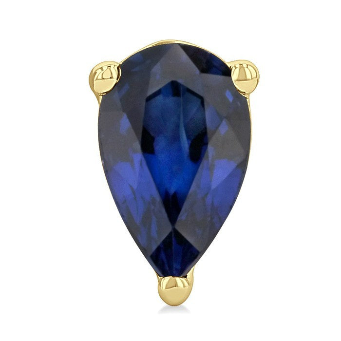 4X3 MM Pear Shape Sapphire Precious Stud Earrings in 10K Yellow Gold