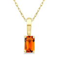 5X3 MM Octagon Shape Citrine Semi-Precious Solitaire Pendant With Chain in 10K Yellow Gold