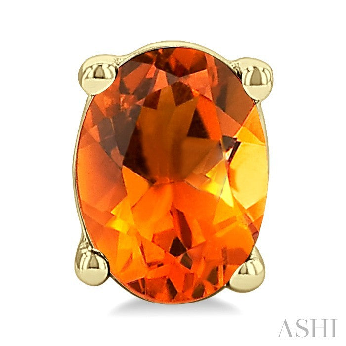 4X3 MM Oval Shape Citrine Semi-Precious Stud Earrings in 10K Yellow Gold