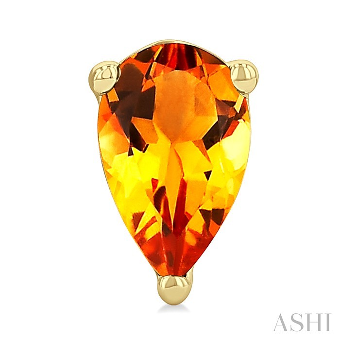 4X3 MM Pear Shape Citrine Semi-Precious Stud Earrings in 10K Yellow Gold