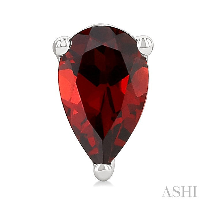 4X3 MM Pear Shape Garnet Semi-Precious Stud Earrings in 10K White Gold