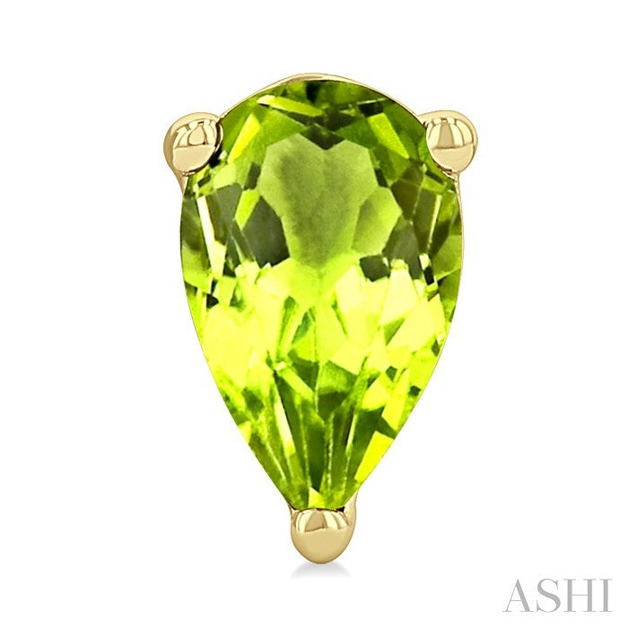 4X3 MM Pear Shape Peridot Semi-Precious Stud Earrings in 10K Yellow Gold