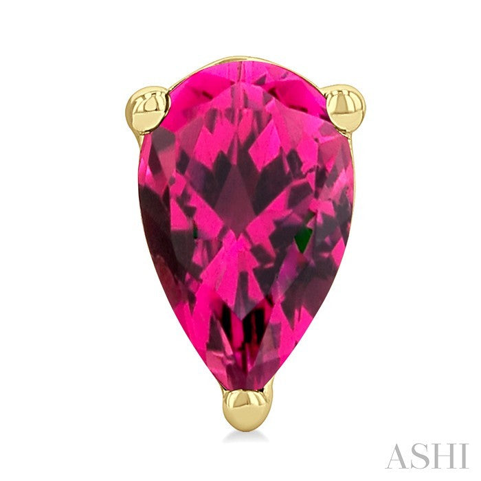 4X3 MM Pear Shape Pink Tourmaline Semi-Precious Stud Earrings in 10K Yellow Gold