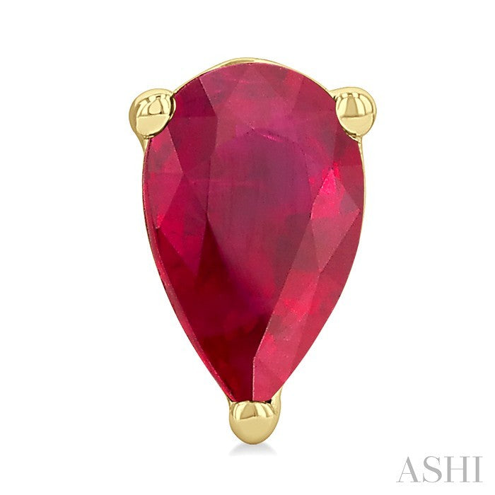 4X3 MM Pear Shape Ruby Precious Stud Earrings in 10K Yellow Gold