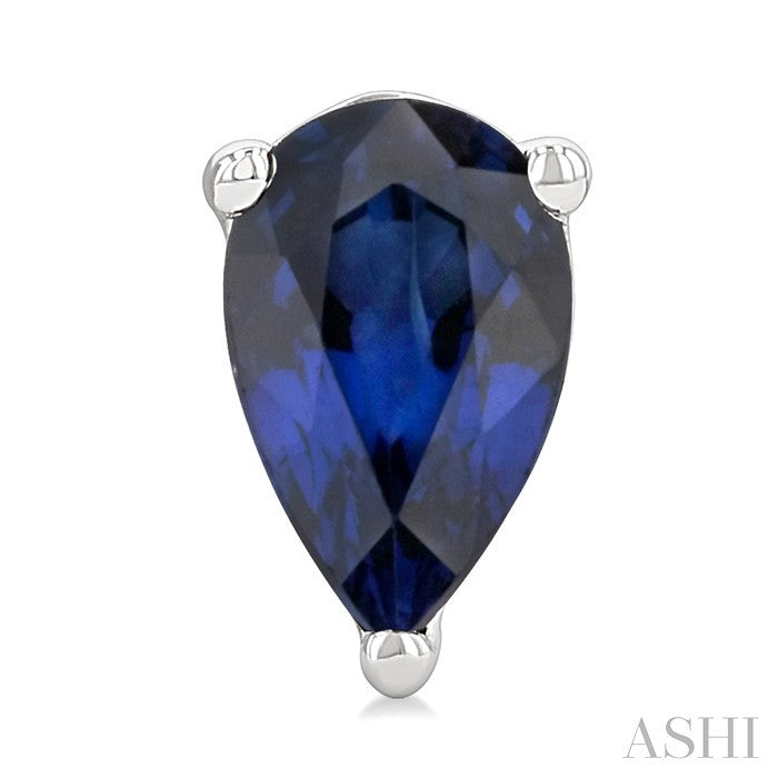 4X3 MM Pear Shape Sapphire Precious Stud Earrings in 10K White Gold