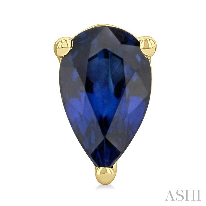 4X3 MM Pear Shape Sapphire Precious Stud Earrings in 10K Yellow Gold