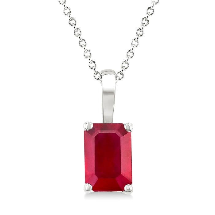 Solstice Emerald Shape Gemstone Solitaire Pendant