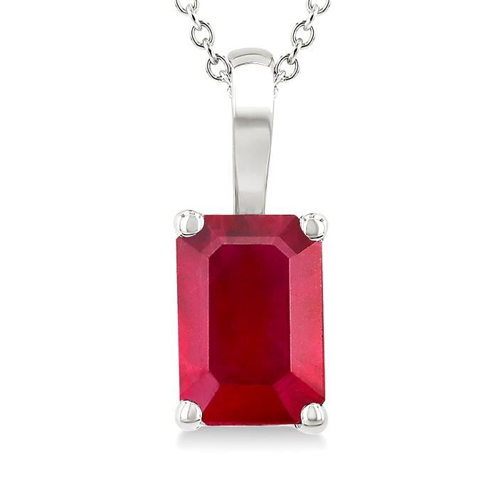 Solstice Emerald Shape Gemstone Solitaire Pendant