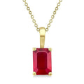 Ardenna Emerald Solitaire Pendant in 14K Yellow Gold