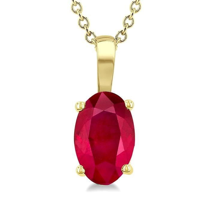 Nova Oval Shape Gemstone Solitaire Pendant