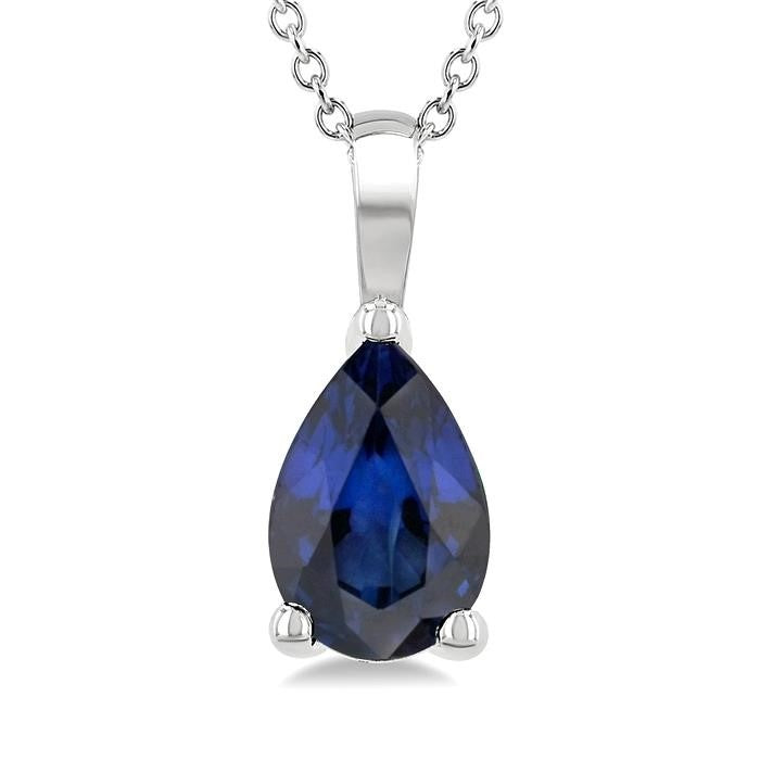 Aster Pear Shape Gemstone Solitaire Pendant