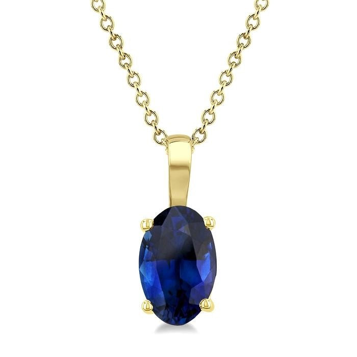 Blossom Oval Shape Gemstone Solitaire Pendant