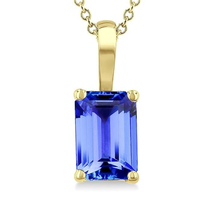 Majesty Emerald Shape Gemstone Solitaire Pendant
