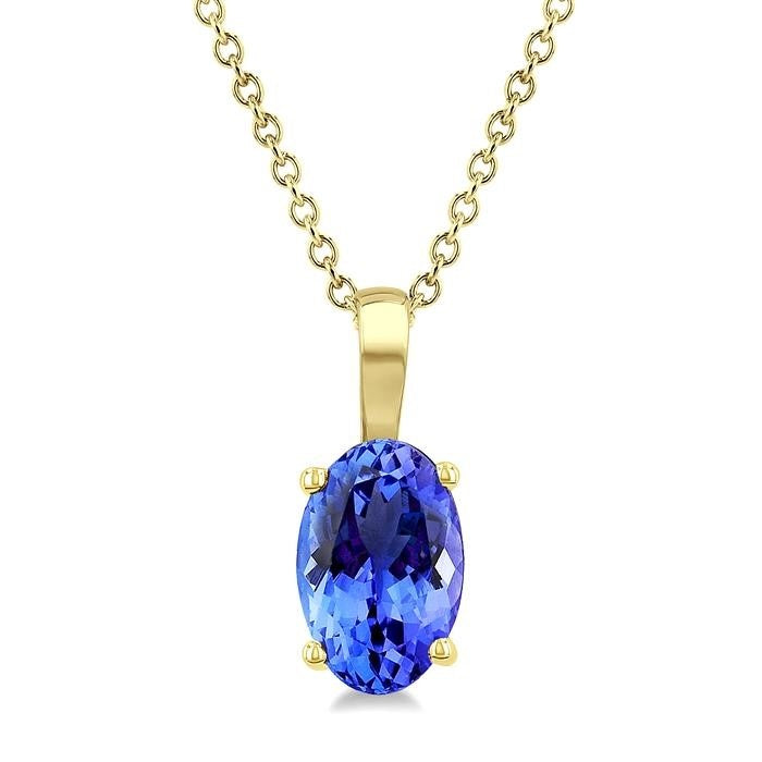 Solstice Oval Shape Gemstone Solitaire Pendant