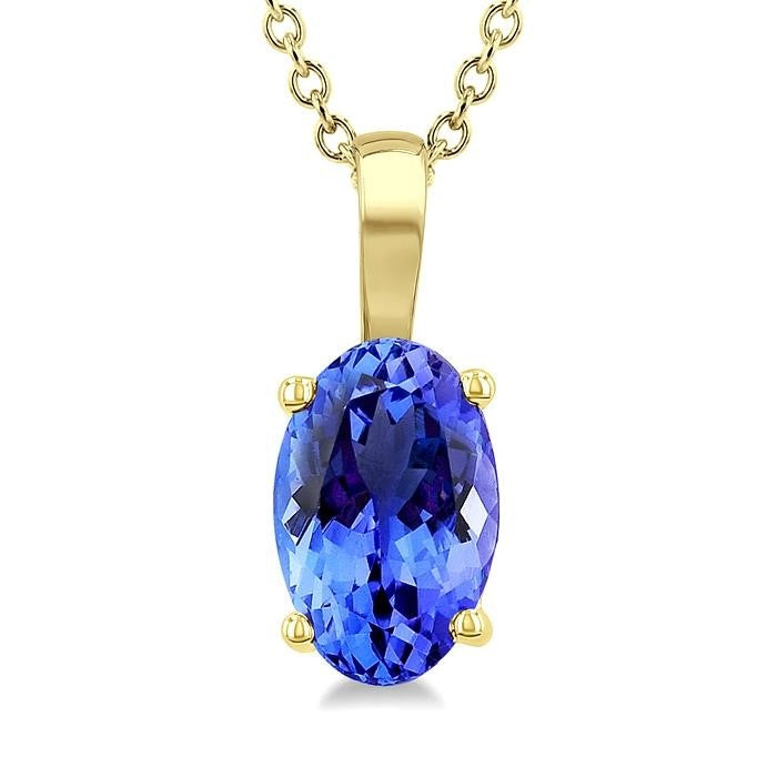 Solstice Oval Shape Gemstone Solitaire Pendant