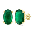 Oval Shape Gemstone Stud Earrings