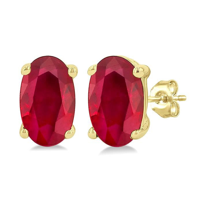 Oval Shape Gemstone Stud Earrings