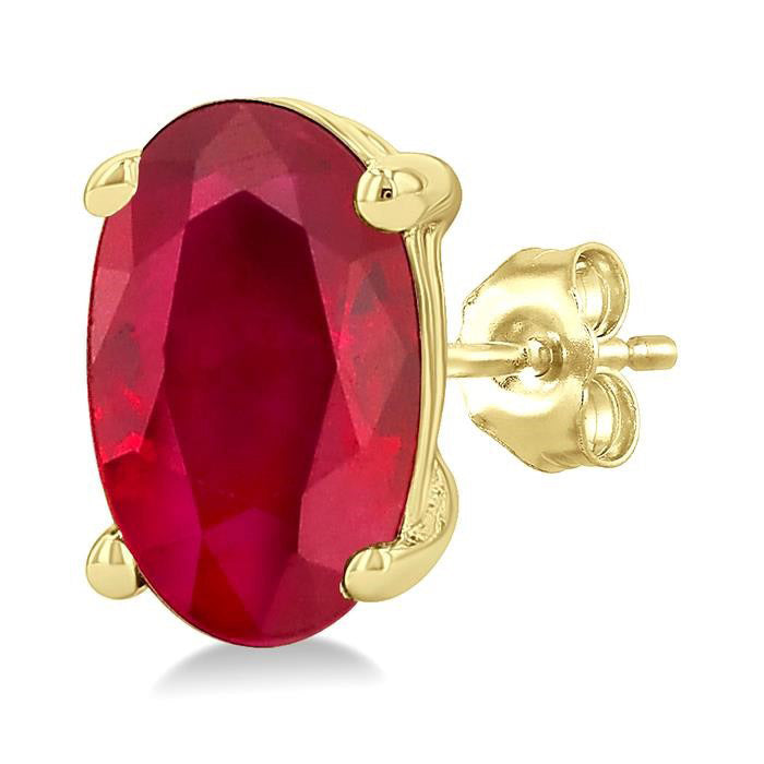 Oval Shape Gemstone Stud Earrings