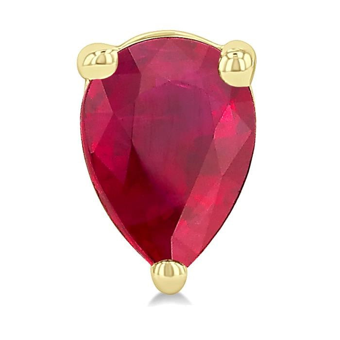 5X3 MM Pear Shape Ruby Precious Stud Earrings in 14K Yellow Gold