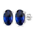 Oval Shape Gemstone Stud Earrings