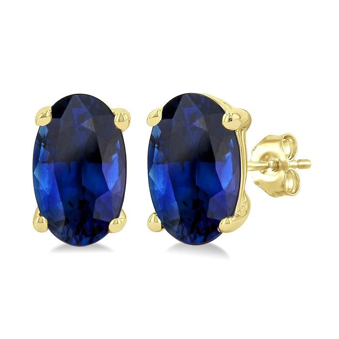 Oval Shape Gemstone Stud Earrings